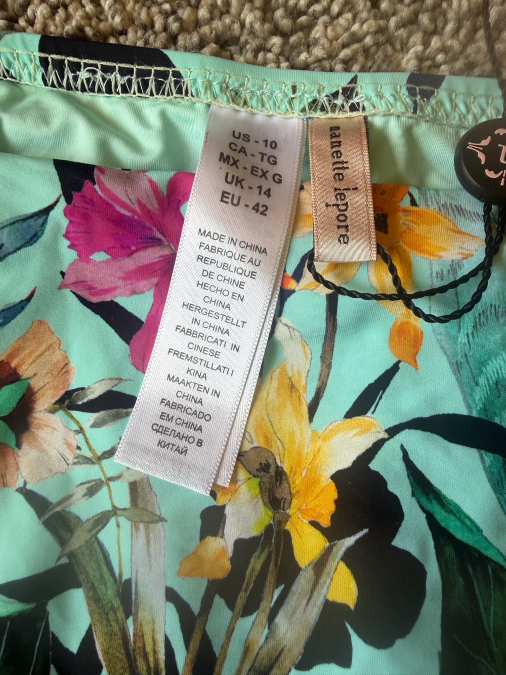 NWT Nanette Lepore Bikini Bottoms in Blooming Botanicals Floral size 10 - Picture 5 of 12